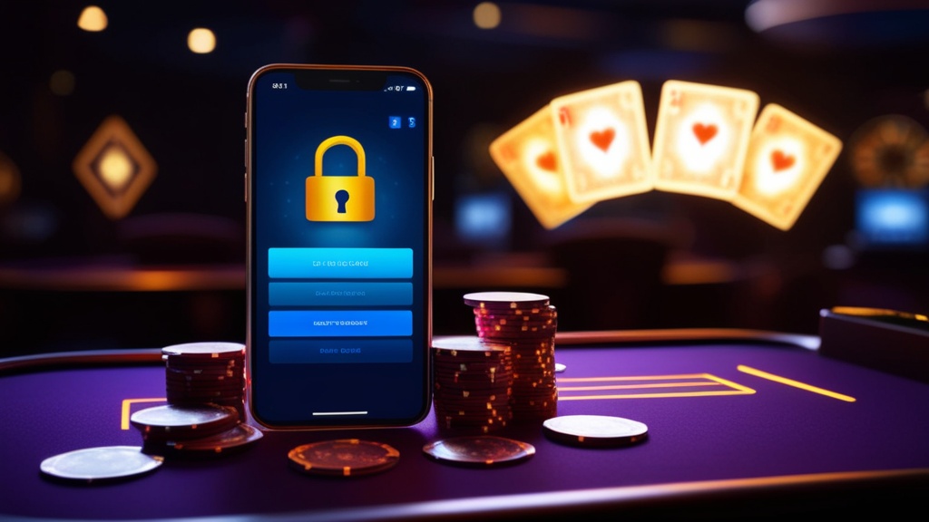Locked smartphone showing a secure casino account login screen